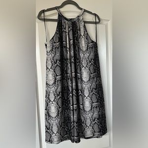 NWT Nicole Miller New York Snake Print Dress | Black & White - XL